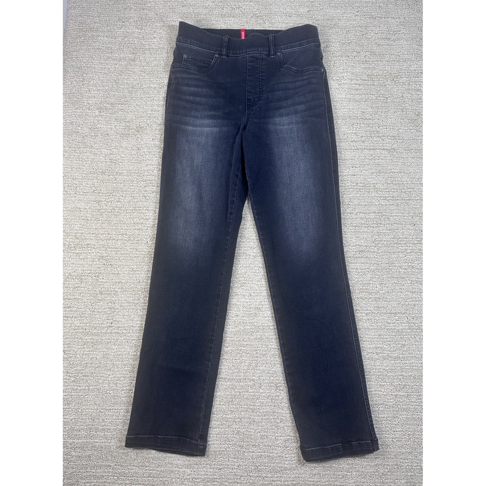 Spanx Ankle Straight Leg Jeans Washed Black Stretch Women's Size XS Pull-on